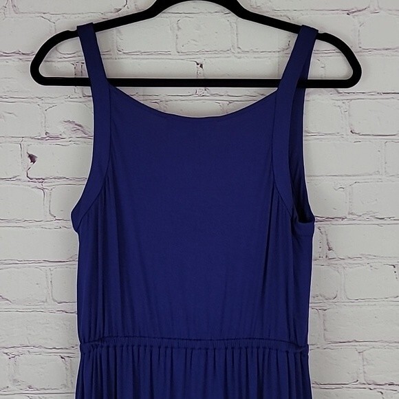 Loft Blue Jersey Knit Sleeveless Dress with Elasticized Waist. Size Small. NWT - Picture 5 of 9